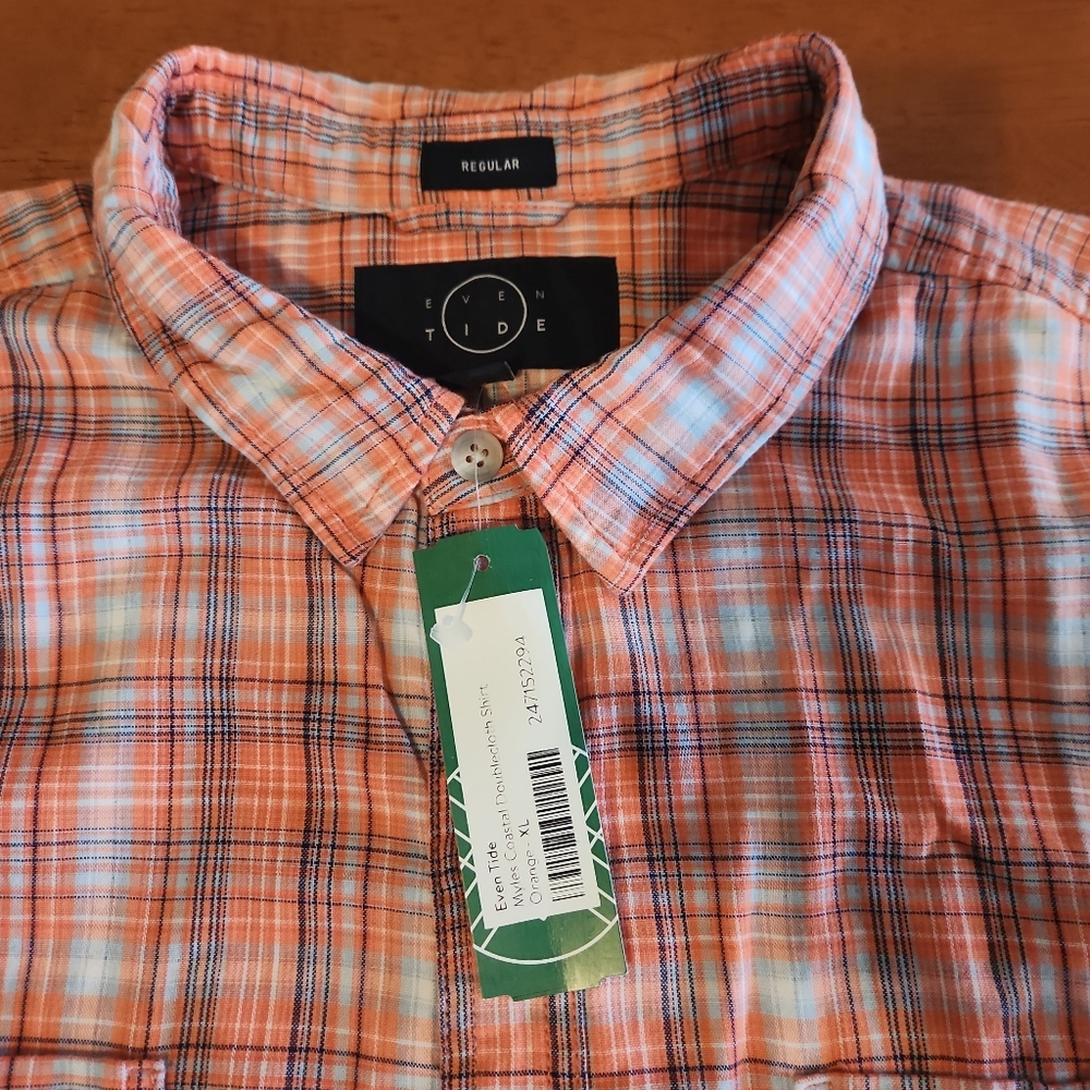 Even Tide Doublecloth button down - orange - XL